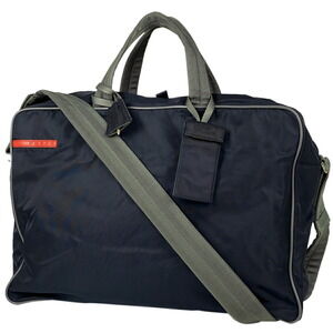 Prada Sport Tote Bag Shoulder Logo Navy Blue